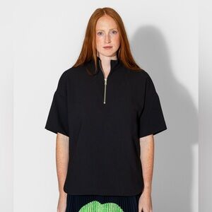 NOMIA NYC Zip Mock Neck Oversized Tunic Black Sz 8 NWOT